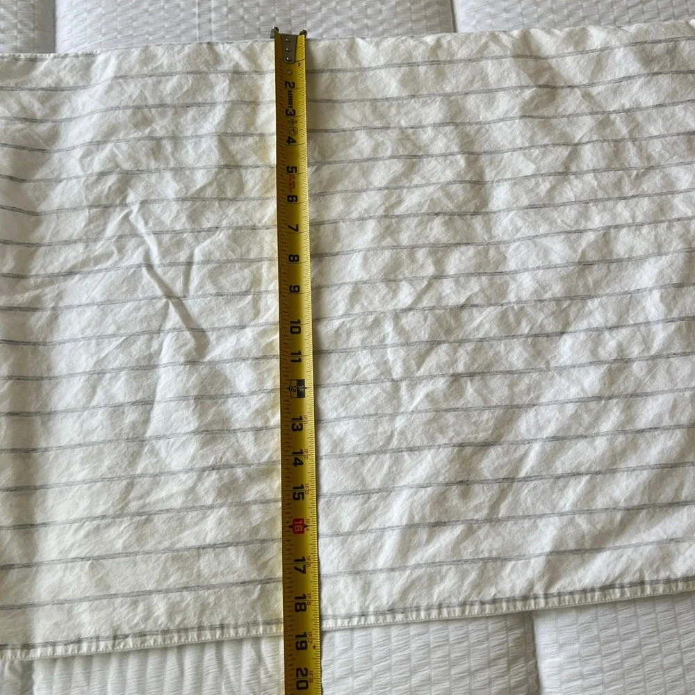 West Elm Tencel Organic Cotton Blend Pillowcase‎ Gray Pinstripe Minimalist Boho